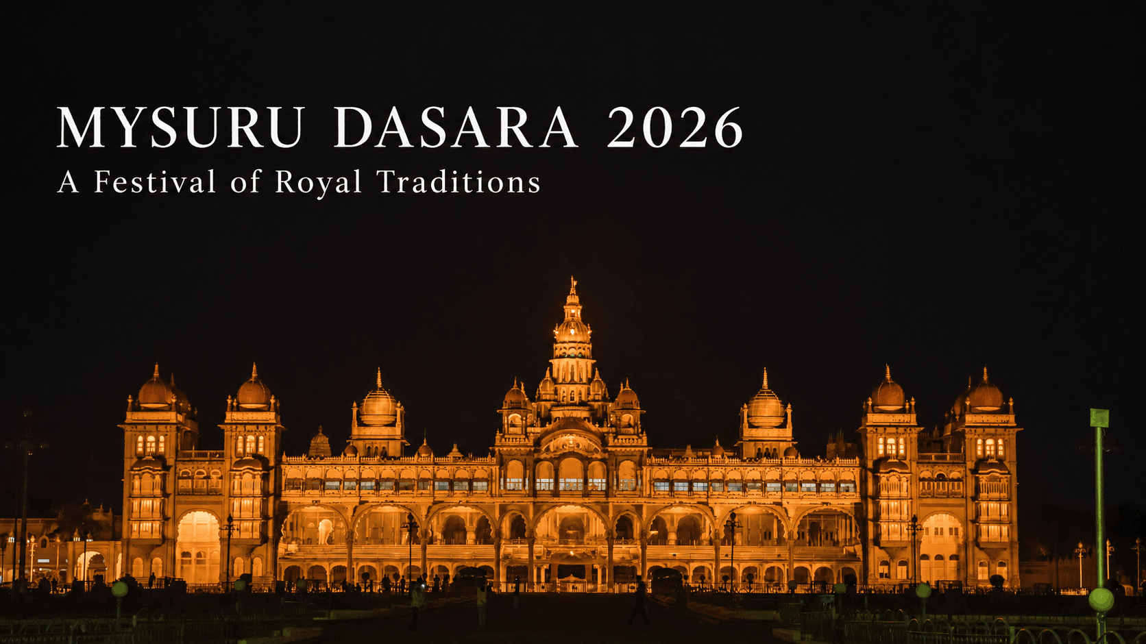 Mysore Palace illuminated during the Mysuru Dasara festival in Karnataka, India